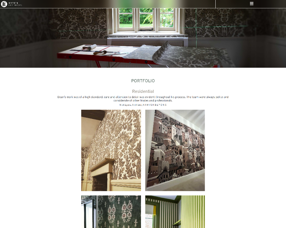 Kyte’s Interiors portfolio page