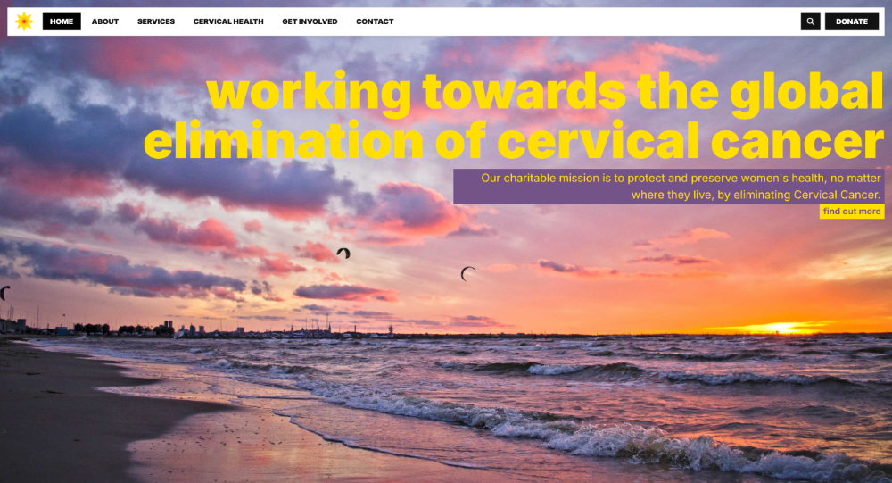Homepage of the newly launched UK Cervical Cancer website